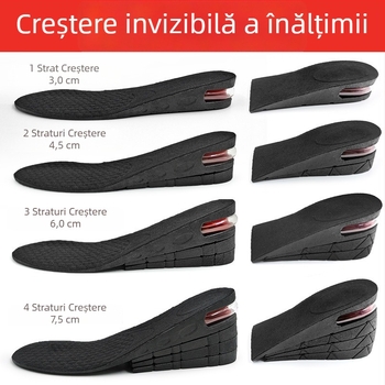 Talpă de creștere pentru bocanci — pernă de aer invizibilă, lift interior, absorbantă de transpirație, pernă integrală și parțială