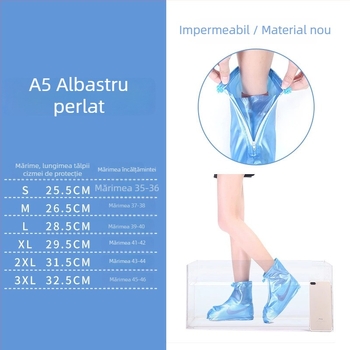 Little Swallow huse impermeabile pentru pantofi, pentru exterior, antiderapante, groase și rezistente la uzură, cu fermoar, de lungime medie, stil lux ușor