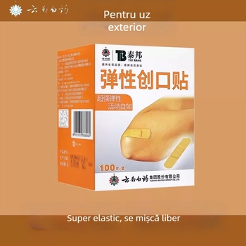 Yunnan Baiyao Taibang bandaje elastice adezive, 100 bucăți, ușoare și respirabile, protecție împotriva frecării la nivelul picioarelor