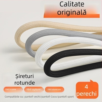 Dog Brother Șireturi albe, rotunde, unisex, 120 cm, pentru cizme