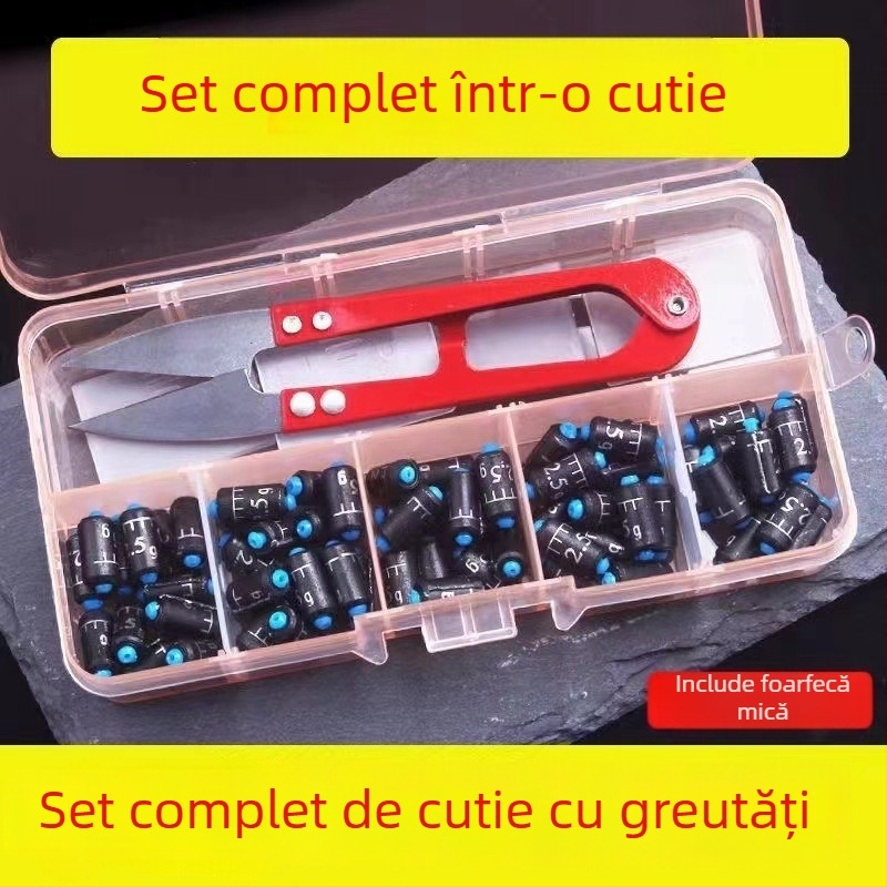 Set de greutăți din plumb cu gradație, în cutie, greutăți cu scufundare rapidă, nucleu moale, rolă de folie din plumb, accesorii pescuit
