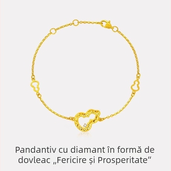 Set de bijuterii pentru femei cu textură de gheață măcinată, colier și brățară cu pandantiv în formă de dovleac și accente de diamante