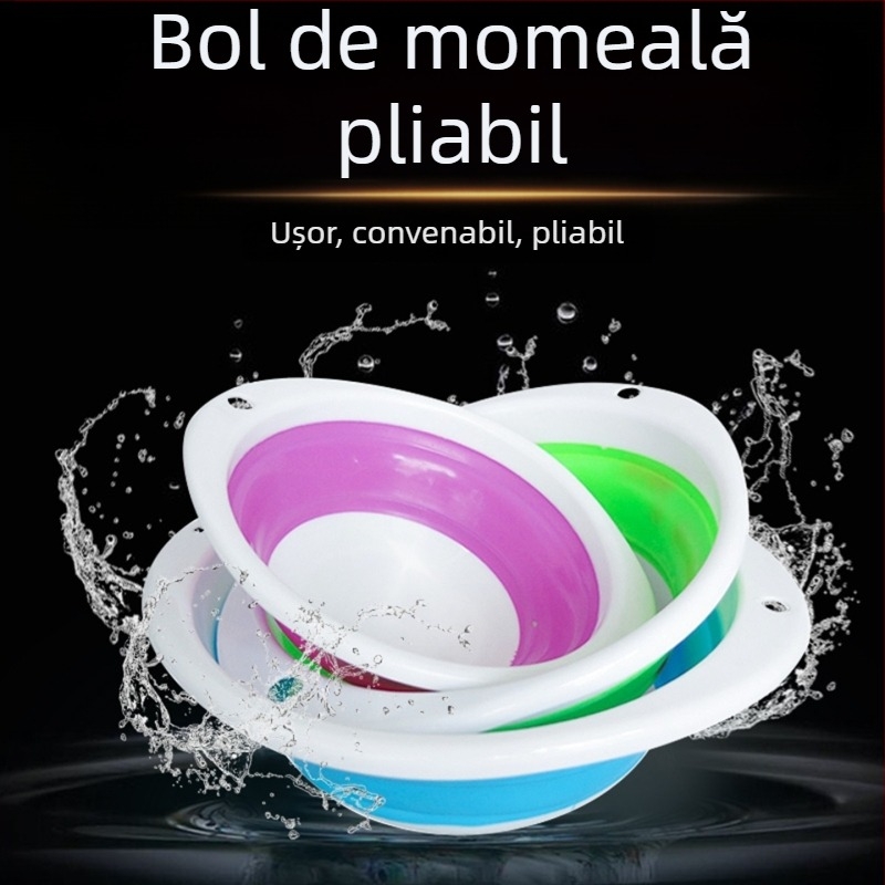 Vas pliabil din silicon pentru momeli, bazin de amestecare, bazin telescopic portabil pentru pescuit, în dimensiuni mari, medii și mici.