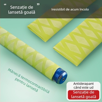 Mâner luminos pentru undiță, cu țeavă termocontractibilă, izolație din silicon, acoperire antiderapantă