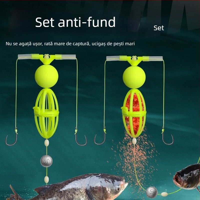 Set de pescuit pe fund inversat – cârlig dublu, undiță marină