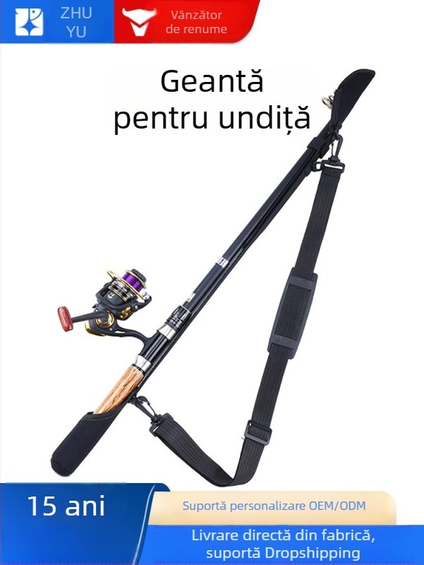 Husă de protecție pentru undiță, cu curea, retractabilă și demontabilă