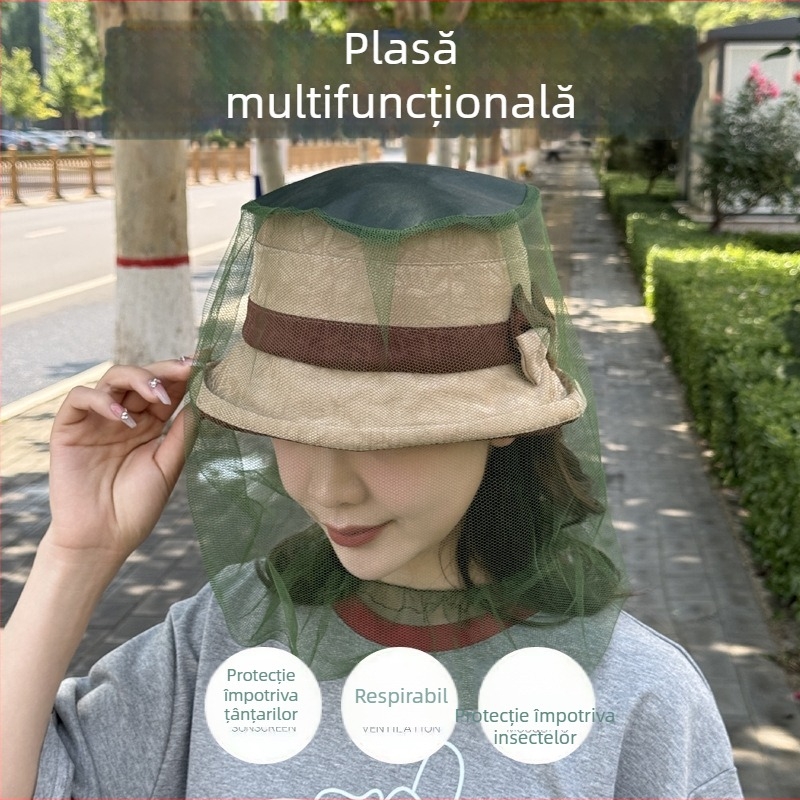 Mască de față cu plasă anti-țânțari, respirabilă, pentru drumeții, pescuit și apicultură