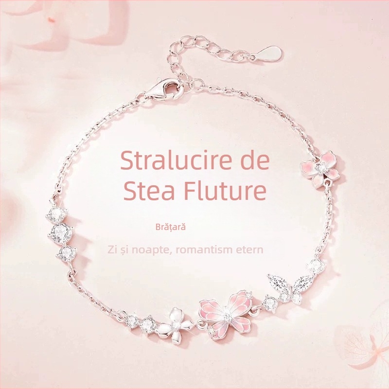 Brățară cu fluture pentru femei, proaspătă și dulce, versatilă, la modă, personalizată, lux ușor, cadou de ziua de naștere pentru prietena dragă și cea mai bună prietenă.