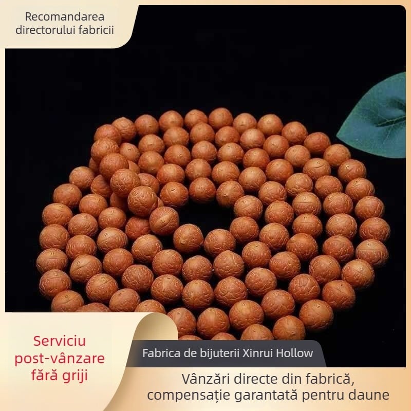 108 mărgele Bodhi, semințe Bodhi de 14 mm rotunde, agat, pentru meditaţie