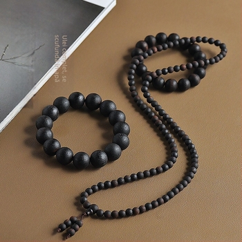 Brățară cu lemn de agar, 108 mărgele, bijuterie din lemn unisex