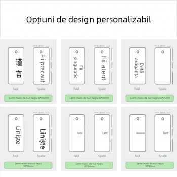 Pandantiv-cheie din nuc negru de lemn masiv, gravat cu etichetă cadou – decor pentru rucsac, mașină și hoteluri boutique și pensiuni