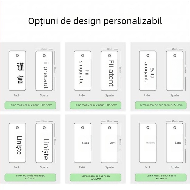 Pandantiv-cheie din nuc negru de lemn masiv, gravat cu etichetă cadou – decor pentru rucsac, mașină și hoteluri boutique și pensiuni