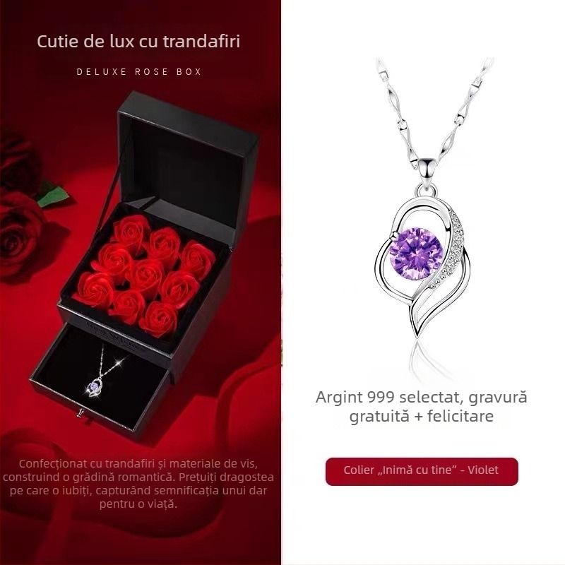 Colier din argint 925 cu inimă pentru femei – design delicat, proaspăt, cadou pentru iubita