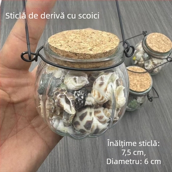Coji naturale și cochilii – set de genți cu sticlă plutitoare pentru meșteșuguri și decor mediteranean