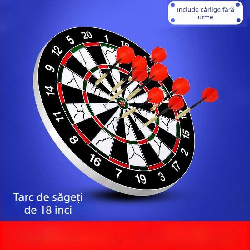 Set de darts pentru interior, pentru antrenament acasă – tabla de darts cu suprafață flokată, pentru copii și adulți