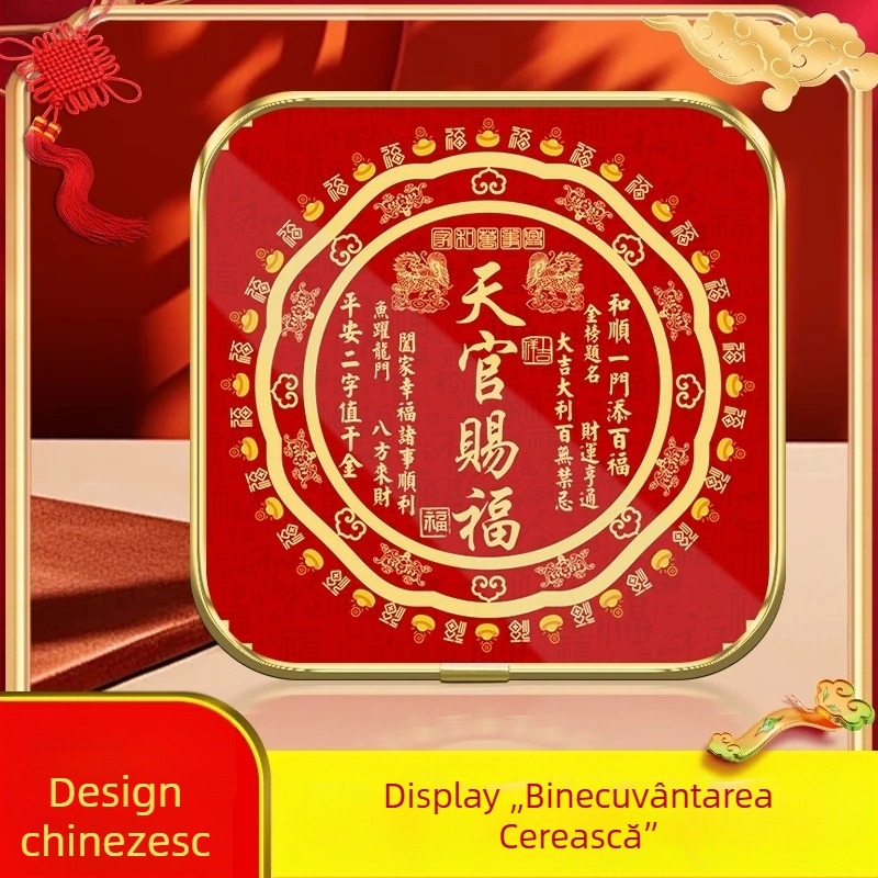 Ornament decorativ din lemn cu ramă aurită: Kirin al Binecuvântării Celeste, ediție nouă, decor modern de înaltă clasă pentru living și birou