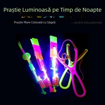 Praștie luminoasă pentru copii cu săgeți zburătoare și sabie zburătoare