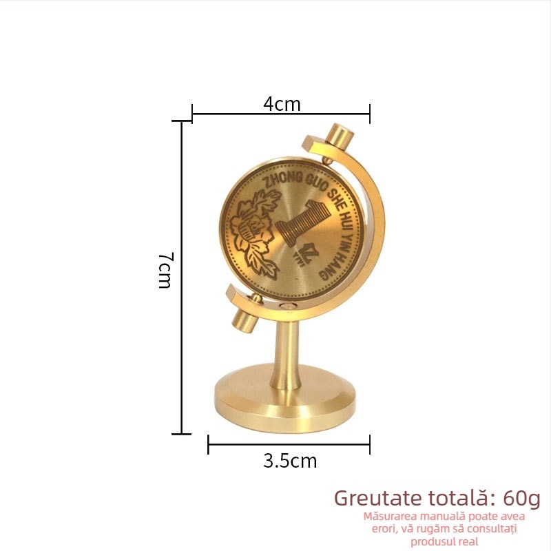 Ornament decorativ cu monedă rotativă, stil chinezesc