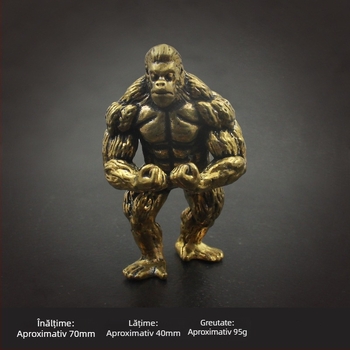 Orangutan din bronz – sculptură decorativă pentru hol, sufragerie și birou, ornament de birou, cadou