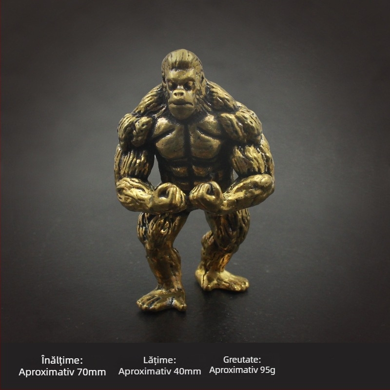 Orangutan din bronz – sculptură decorativă pentru hol, sufragerie și birou, ornament de birou, cadou