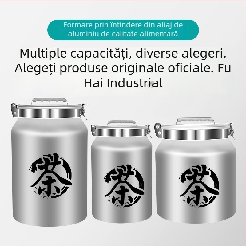 Recipient din aluminiu pentru ceai, capacitate mare, sigilat pentru depozitare
