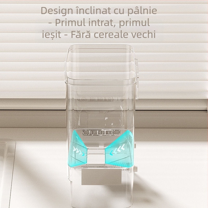 Recipient de depozitare pentru cereale și orez, din plastic, transparent, sigilat, montat pe perete, rezistent la umezeală