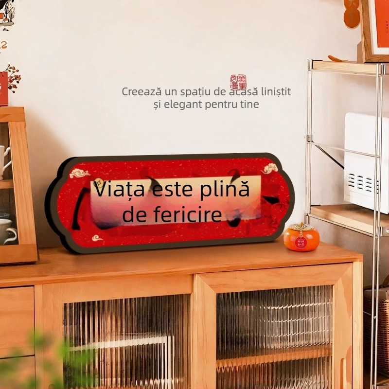 Set decorativ din cristal, în stil nou chinezesc, cu rame pentru caligrafie și picturi festive pentru living și consolă TV