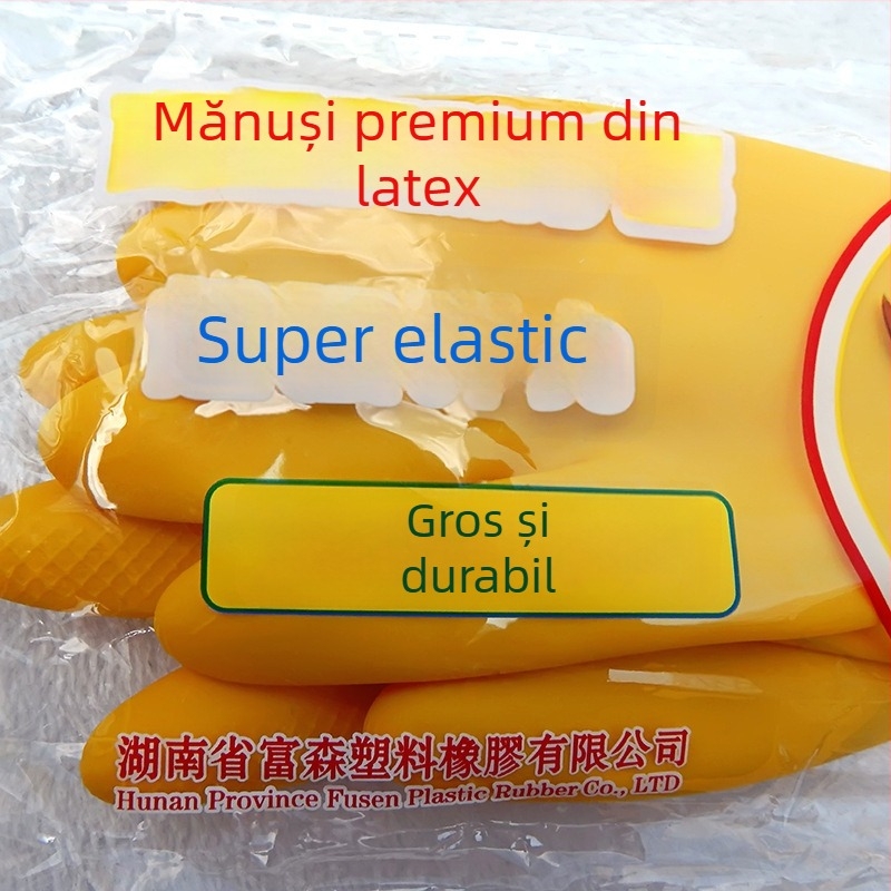 Mănuși de latex marca Niu – impermeabile, groase, pentru curățenie casnică, spălat vase și rufe, durabile