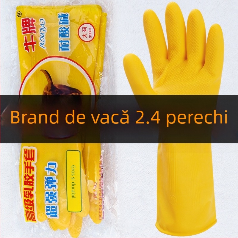 Mănuși de latex marca Niu – impermeabile, groase, pentru curățenie casnică, spălat vase și rufe, durabile
