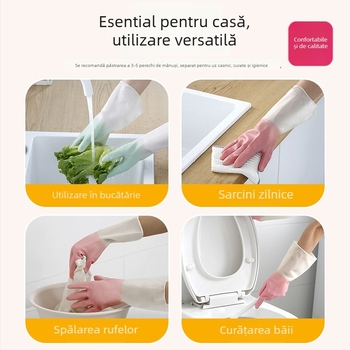Mănuși impermeabile din latex pentru vase, spălarea rufelor și treburile casnice, curățarea legumelor