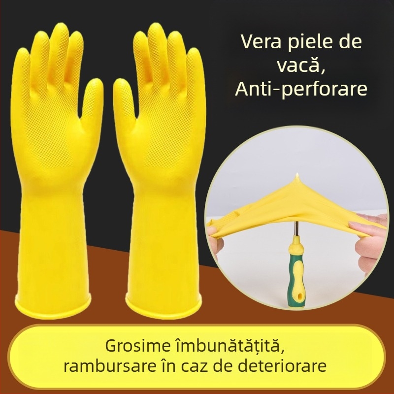 Green Grass mănuși groase din cauciuc, mănuși latex pentru vase și uz casnic, rezistente la spălarea rufelor