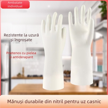 Mănuși din nitril, de calitate alimentară, pentru treburi casnice, curățenie în bucătărie, rezistente la ulei, extra-lungi, durabile, rezistente la rupere, pentru spălat vase