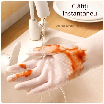 Mănuși din nitril, de calitate alimentară, pentru treburi casnice, curățenie în bucătărie, rezistente la ulei, extra-lungi, durabile, rezistente la rupere, pentru spălat vase