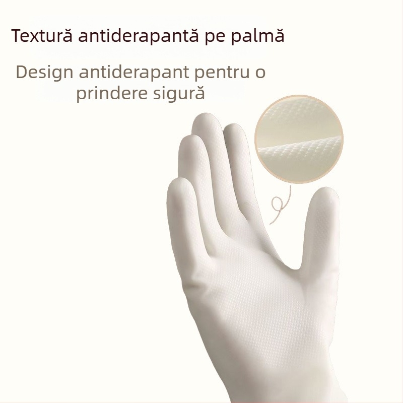 Mănuși din nitril, de calitate alimentară, pentru treburi casnice, curățenie în bucătărie, rezistente la ulei, extra-lungi, durabile, rezistente la rupere, pentru spălat vase