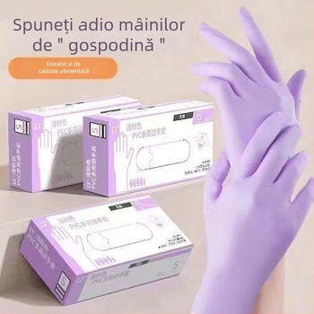 Mănuși de nitril de unică folosință, lungime extinsă, de calitate alimentară, groase și durabile, antiderapante, impermeabile, pentru curățenie în bucătărie și treburile gospodăriei