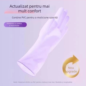 Mănuși de nitril de unică folosință, lungime extinsă, de calitate alimentară, groase și durabile, antiderapante, impermeabile, pentru curățenie în bucătărie și treburile gospodăriei