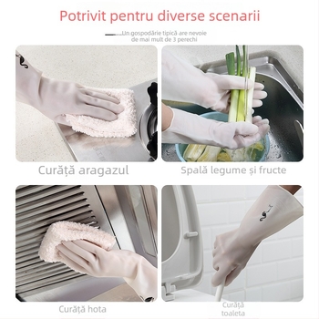 Mănuși de bucătărie pentru spălat vase, PVC impermeabil, rezistente la abraziune, antiderapante, ușoare pentru uz casnic
