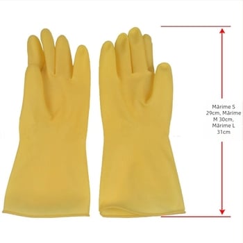 Mănuși din latex Bull Brand pentru uz casnic – pentru spălat vase, impermeabile, rezistente la ulei, culoare bej