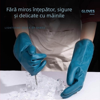 Mănuși impermeabile pentru spălat vase, căptușite cu fleece, pentru uz casnic iarna, durabile pentru vase și rufe, antiderapante, bucătărie