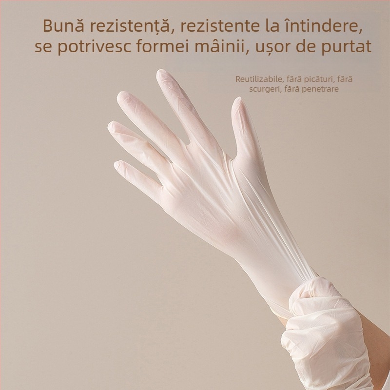 Mănuși de unică folosință, din latex, subțiri, pentru bucătărie – frământat aluat, spălat legume, protecția mâinilor, antiderapante, durabile