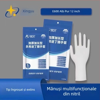 Mănuși nitril de unică folosință Xingyu, groase și durabile, 12 inch, cauciuc E600, de calitate alimentară, pentru catering, bucătărie și treburile casnice, rezistente la ulei