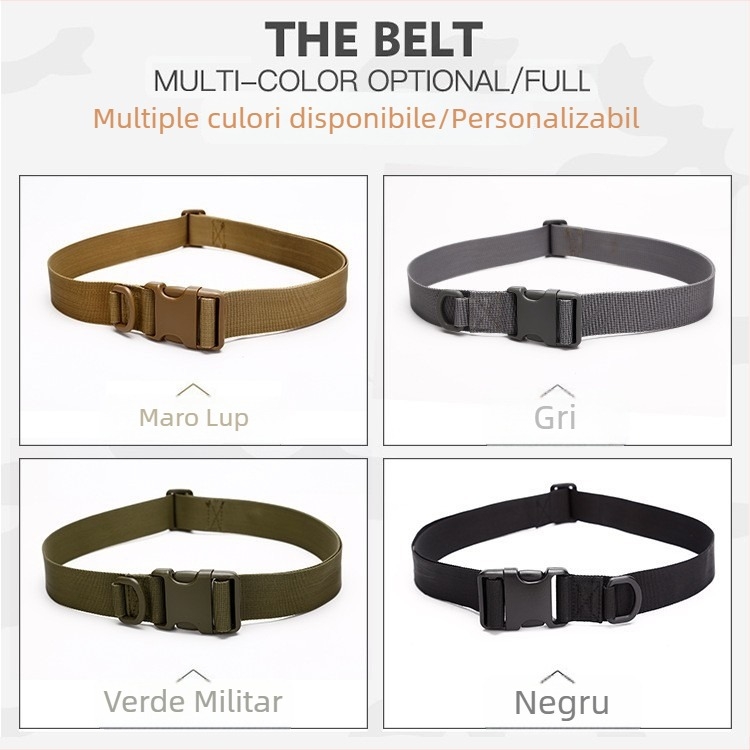 Curea pentru sport în aer liber cu cataramă din plastic, curea de pânză pentru alpinism, deschidere rapidă, curea pentru bărbați