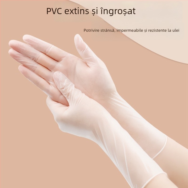 Mănuși din PVC de unică folosință, alimentare, groase, pentru bucătărie, spălat vase, treburi casnice, catering și coacere, protecția mâinilor
