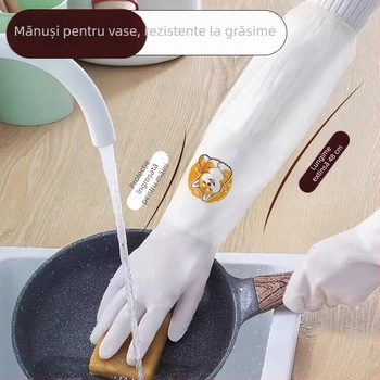 Mănuși groase de spălat vase, căptușite cu fleece, impermeabile și rezistente la ulei, durabile pentru bucătărie