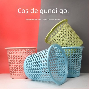 Coș simplu de plastic pentru baie și sufragerie, design decupat, coș pentru hârtie pentru uz casnic