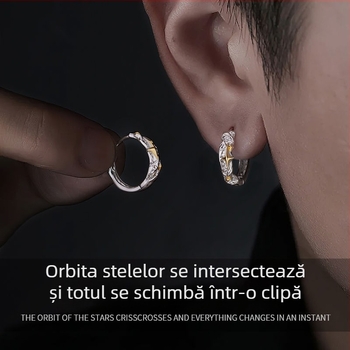 Cercei din argint S925 cu stea izolată pentru bărbați, stil unic și modern, accesorii universale pentru urechi, design minimalist, cadou potrivit