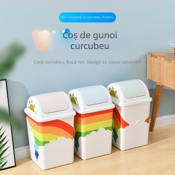 Songtai coș de gunoi inovator, în culori curcubeu, cu capacitate mare, pentru uz casnic, potrivit pentru dormitor, sufragerie, bucătărie, baie