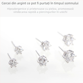 Cercei din argint Sterling S925 cu CZ, stil hip-hop masculin, cercei tip stud