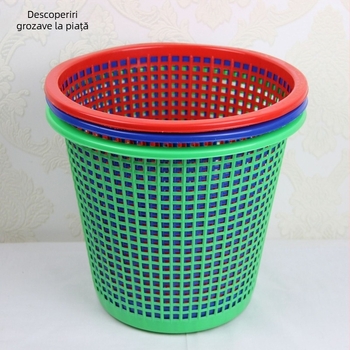 Coș de gunoi rotund din plastic, perforat, fără capac, pentru uz casnic și birou