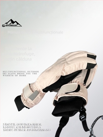 Mănuși de iarnă pentru schi, unisex, rezistente la vânt și apă, căptușite cu fleece, compatible cu ecran tactil, pentru sporturi în aer liber și ciclism, izolație 3M Thinsulate